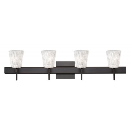 Besa Lighting Besa Wall With SQ Canopy Nico 4 Bronze Glitter Stone 4x5W LED 4SW-5125GL-LED-BR-SQ